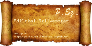Pátkai Szilveszter névjegykártya