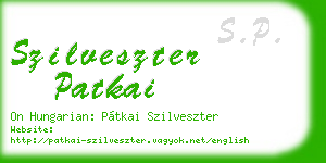 szilveszter patkai business card