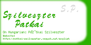 szilveszter patkai business card